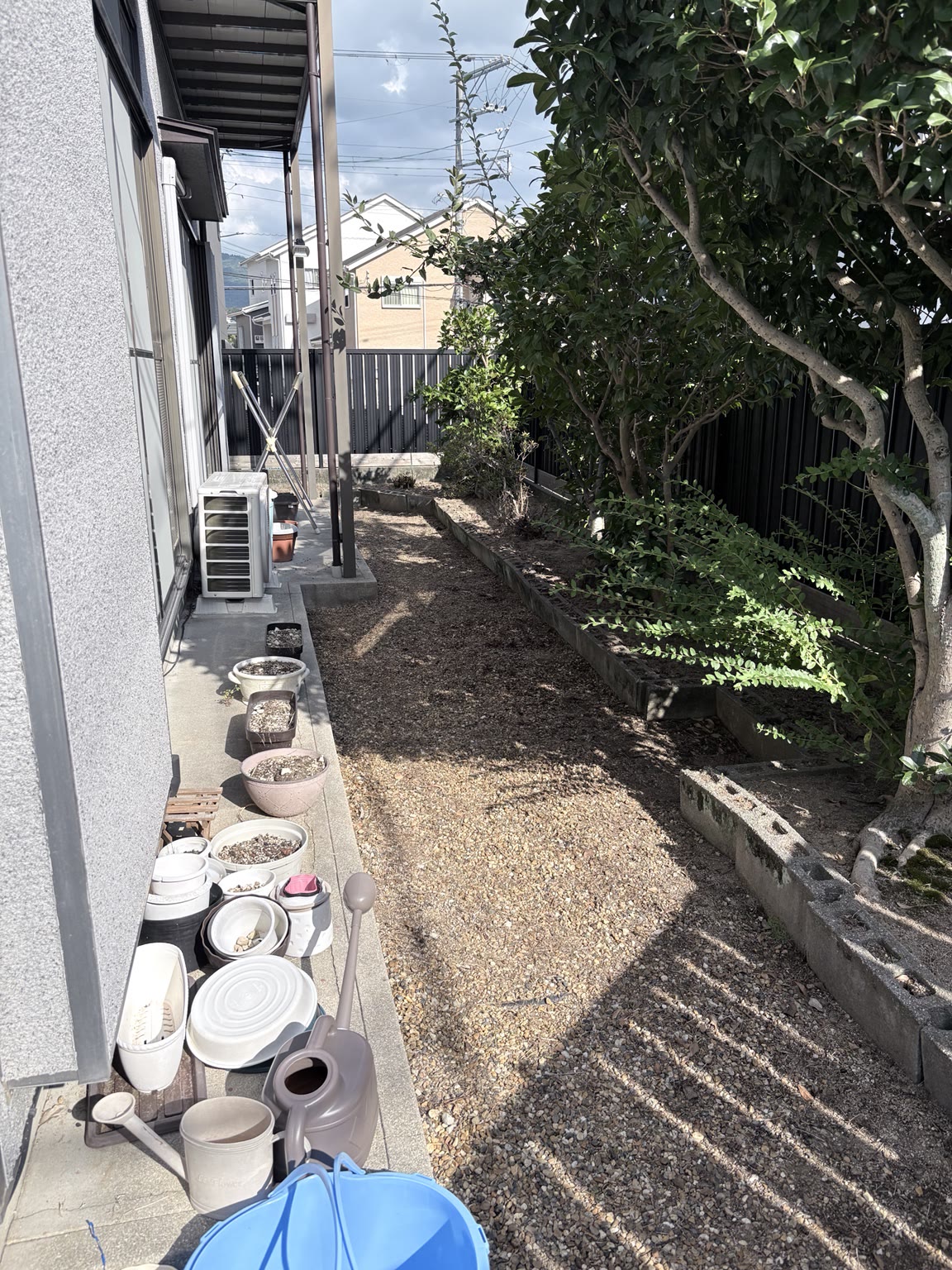 庭まわりの除草・清掃の作業後